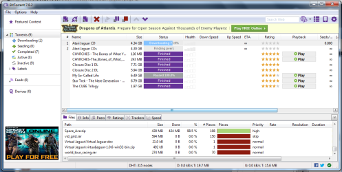 BitTorrent Screenshot